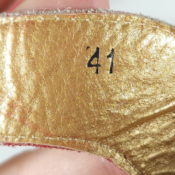 Socofy Women's US 10-10,5 EU 41 Multicolor Leather Cut-Out Strappy Sandals - Picture 11 of 16